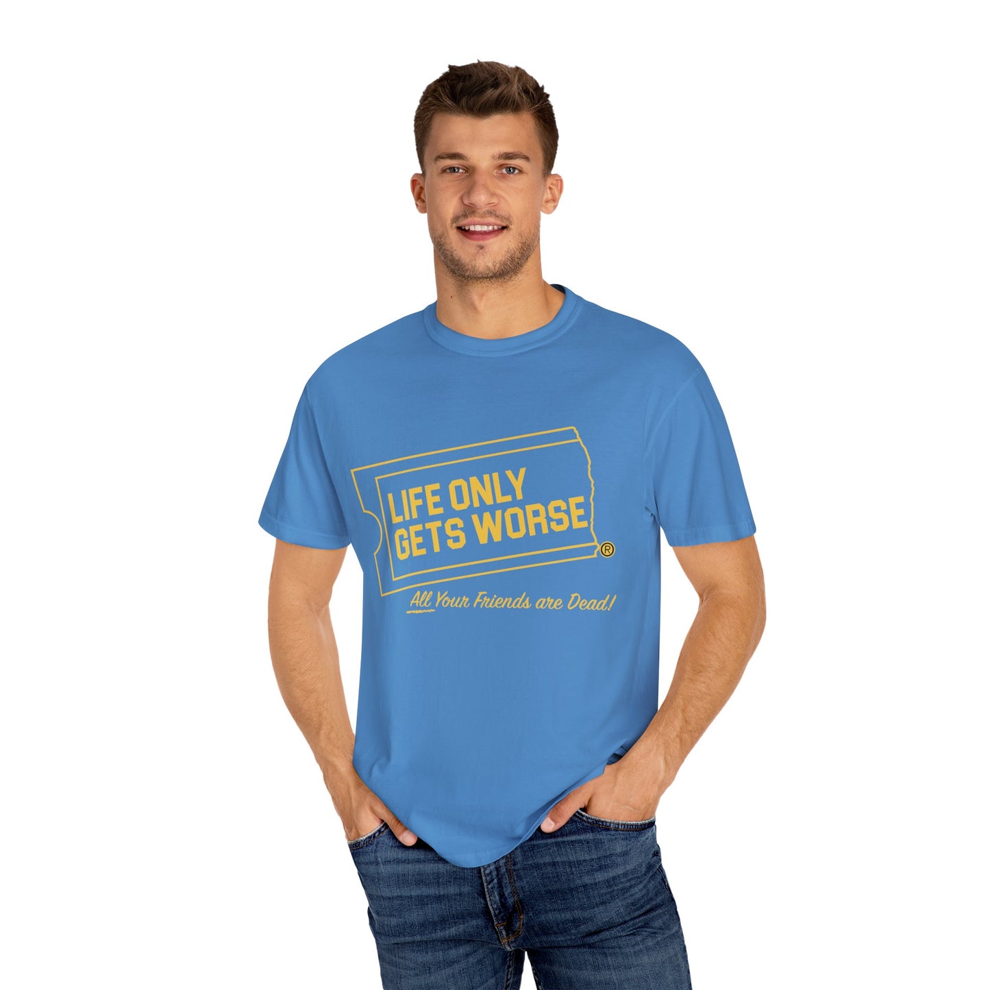 "Life Only Gets Worse" Blockbuster Design T-Shirt