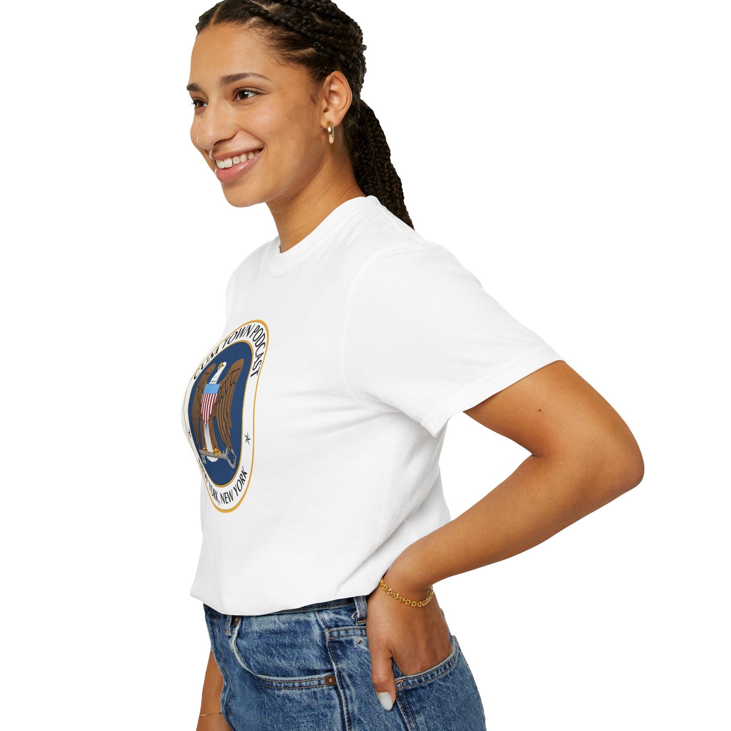 Podcast Logo T-Shirt — "Cum Town Podcast" NSG*Y Emblem Tee