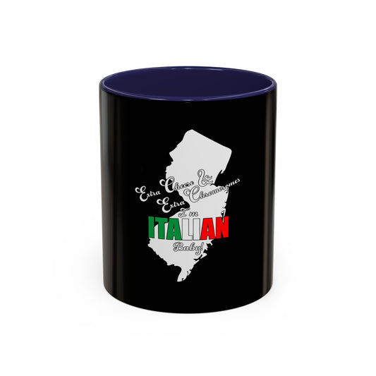 Italian Flag Accent Coffee Mug — 'ITA AN' Minimalist Espresso Gift