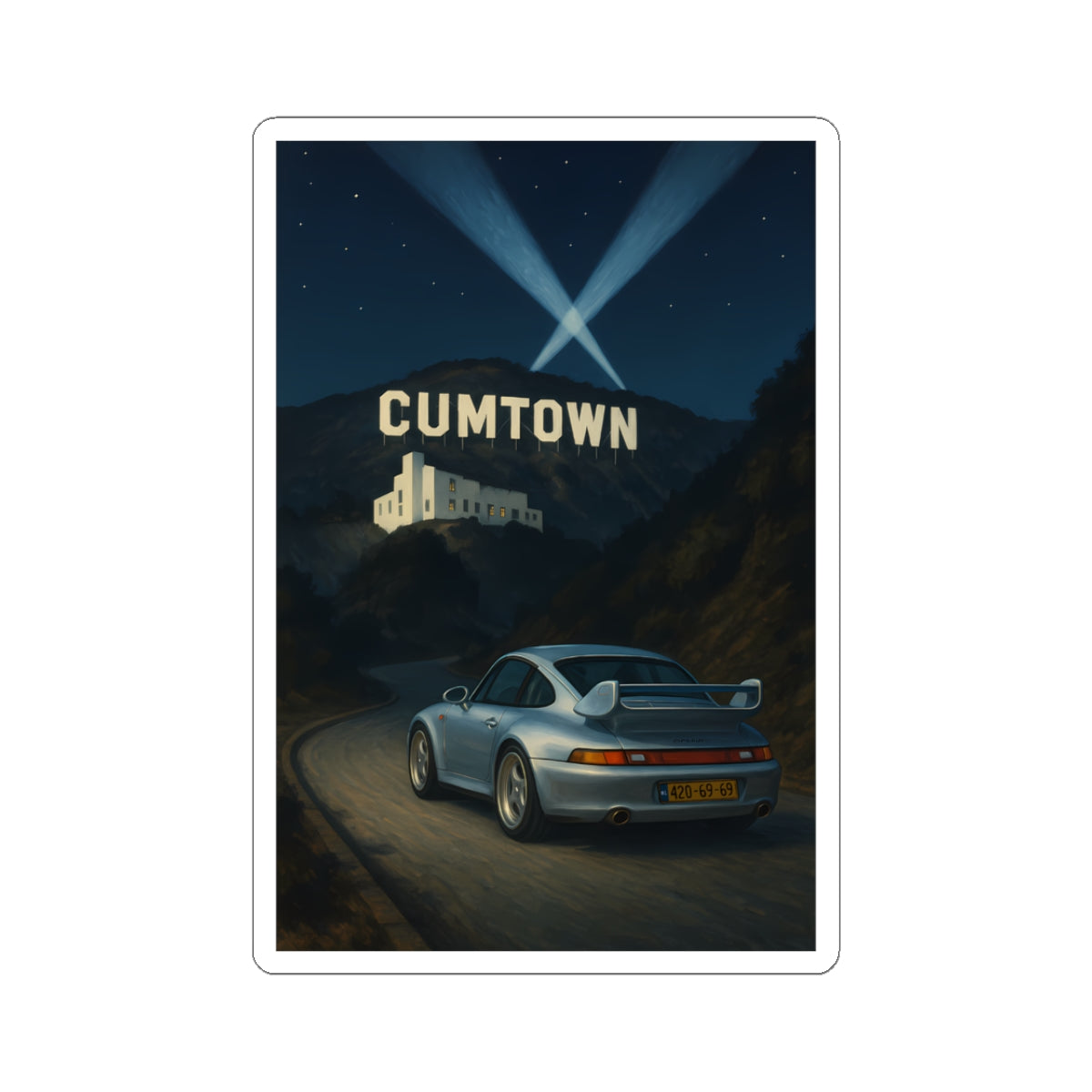 Cum Town Hollywood Sticker