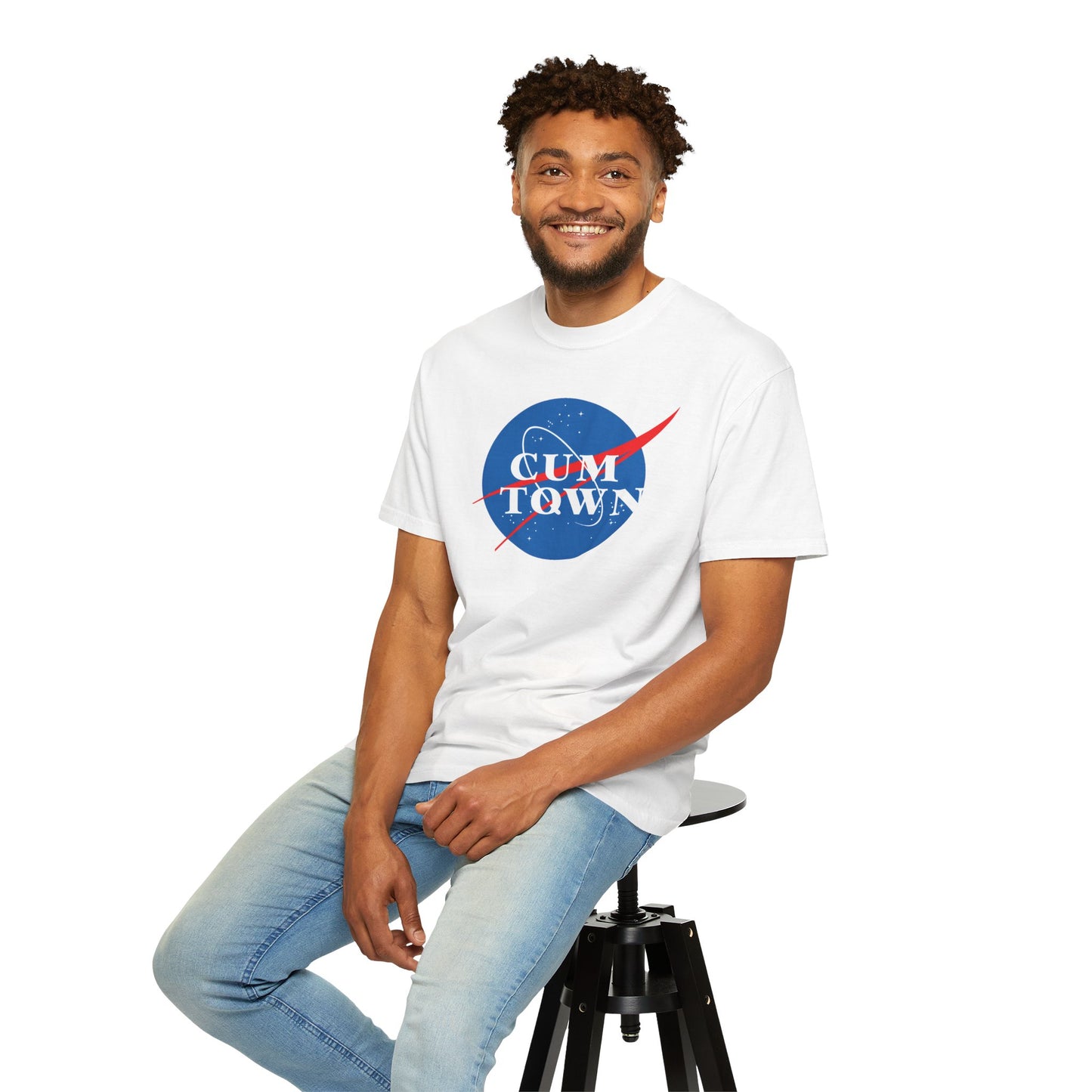Cum Town T-Shirt — Parody NASA Logo Graphic Tee