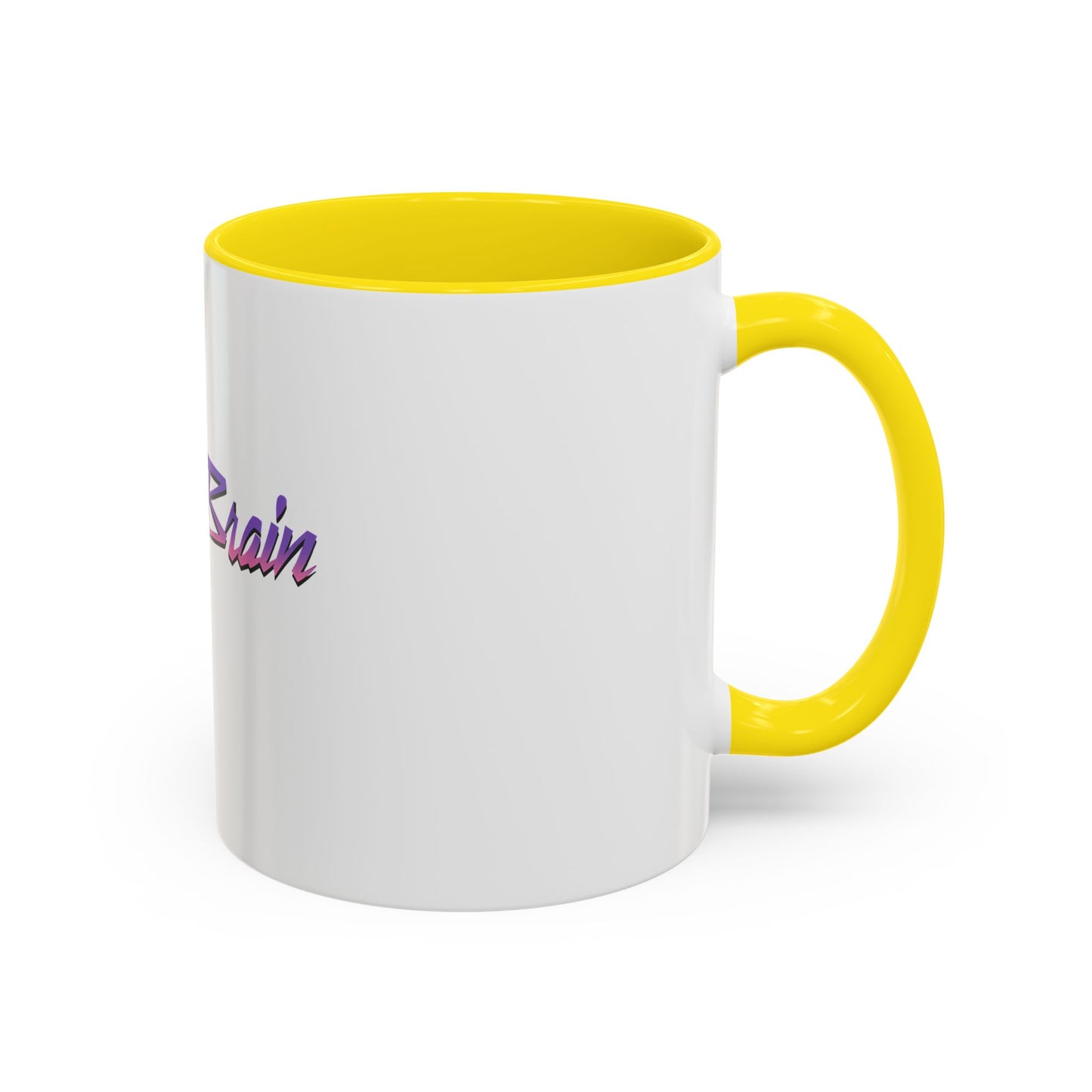 Accent Coffee Mug — Retro 'Simple Brain' Neon Script Coffee Mug
