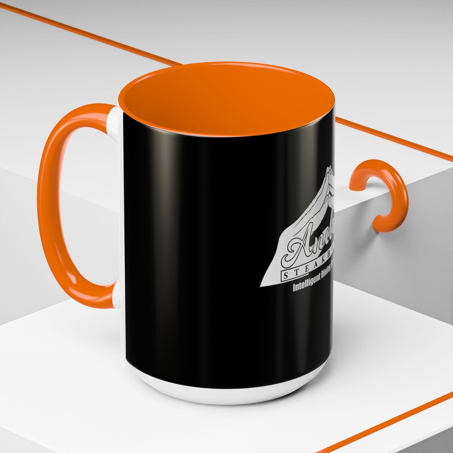 Andres Steakhouse Logo Coffee Mug - Black Accent 11/15oz