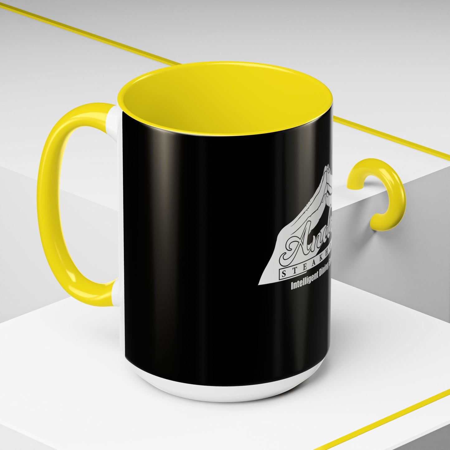Andres Steakhouse Logo Coffee Mug - Black Accent 11/15oz
