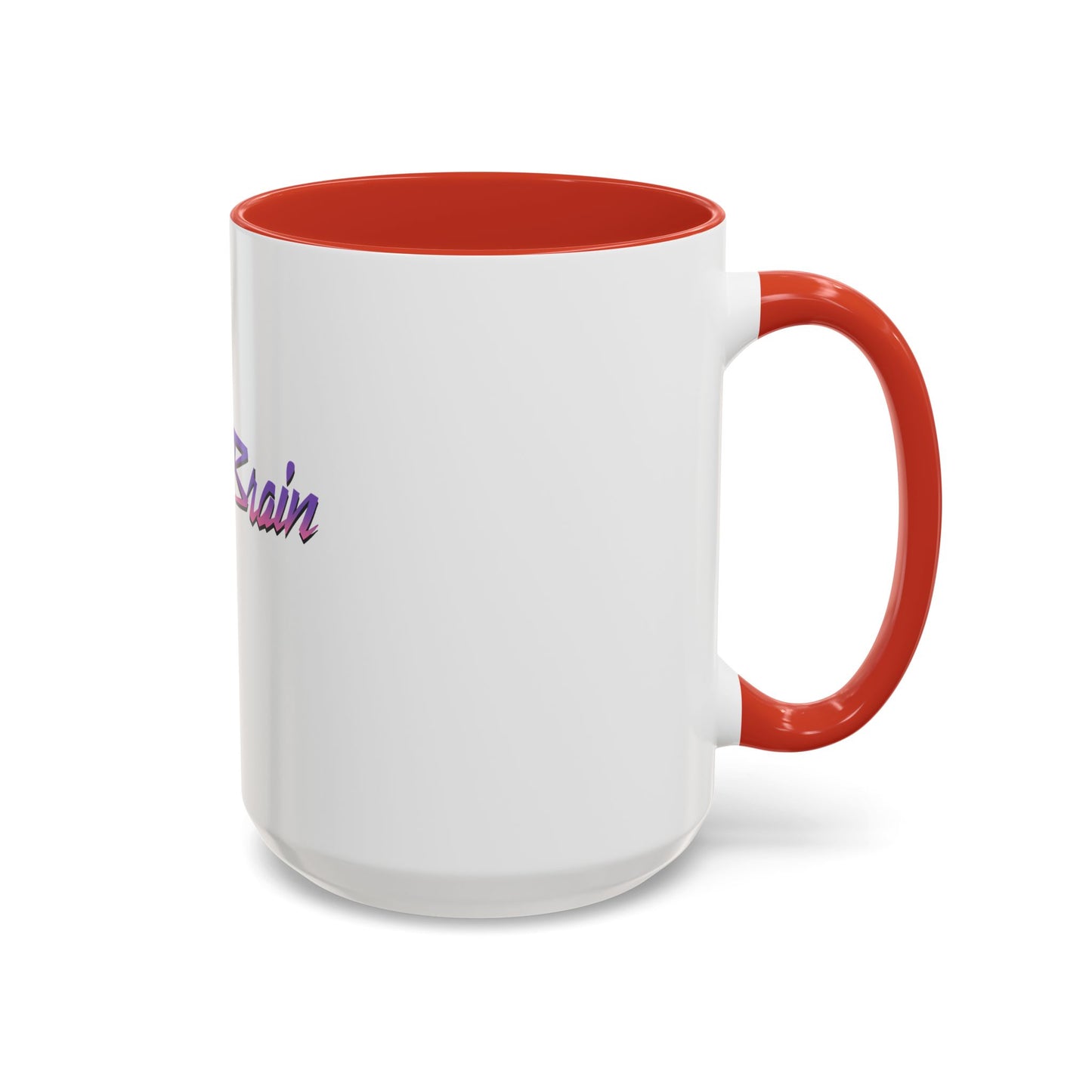 Accent Coffee Mug — Retro 'Simple Brain' Neon Script Coffee Mug