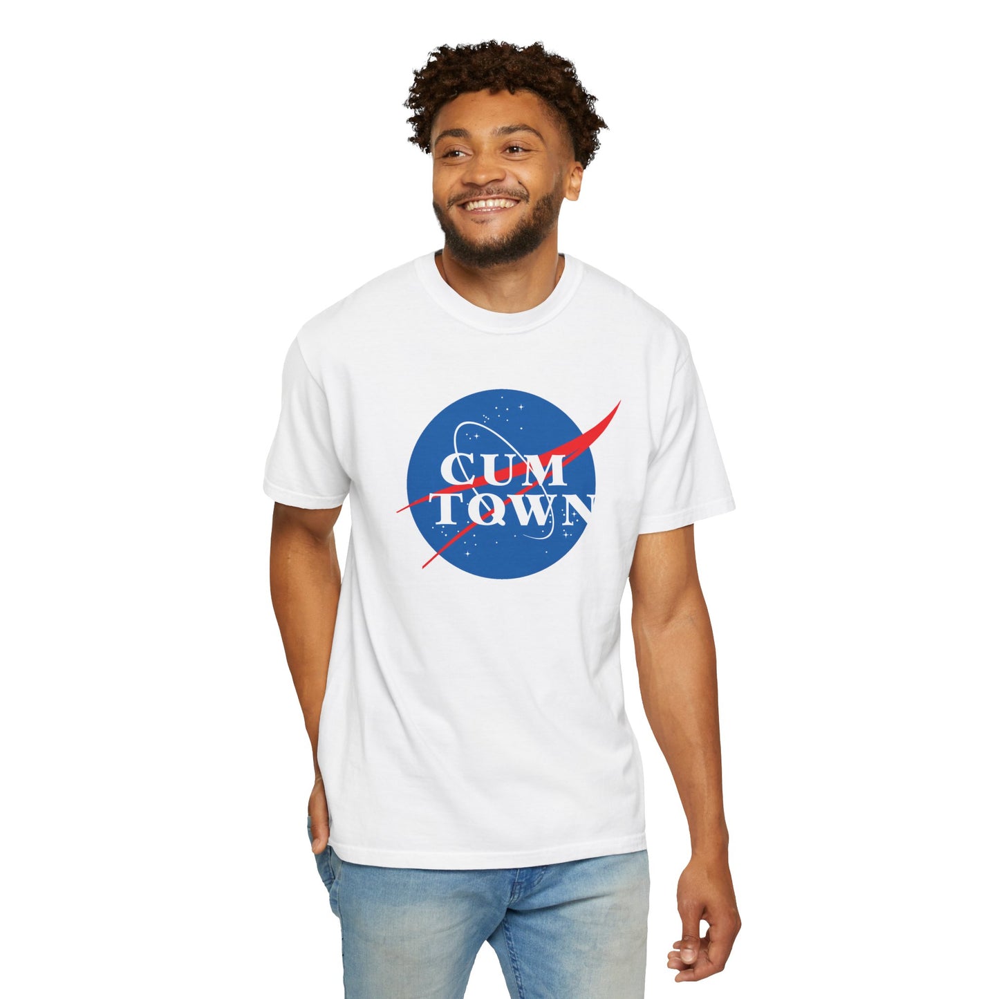 Cum Town T-Shirt — Parody NASA Logo Graphic Tee