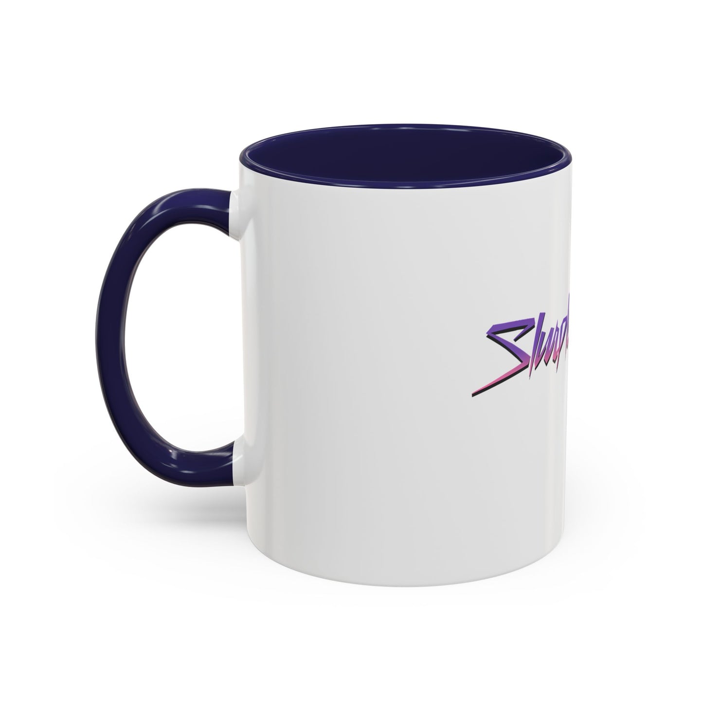 Accent Coffee Mug — Retro 'Simple Brain' Neon Script Coffee Mug