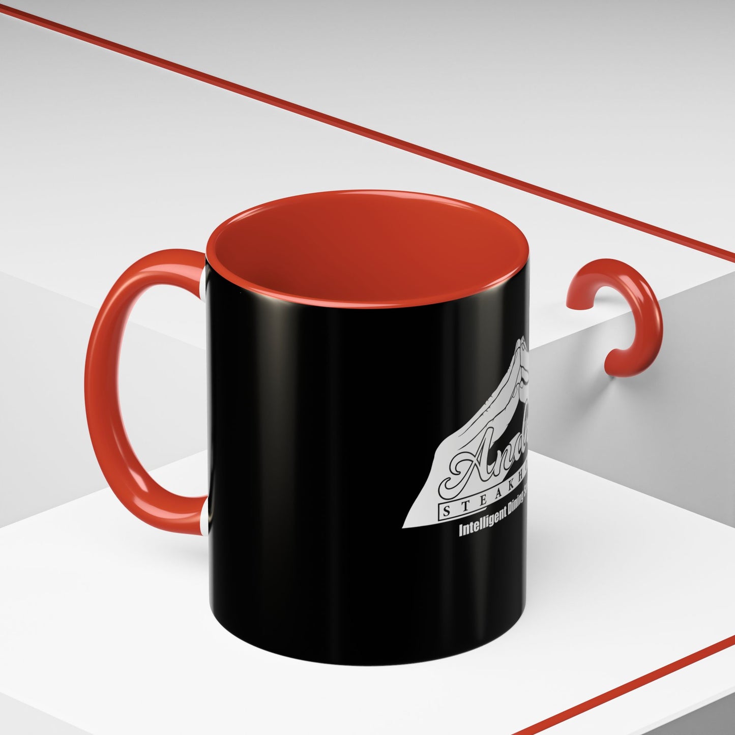 Andres Steakhouse Logo Coffee Mug - Black Accent 11/15oz