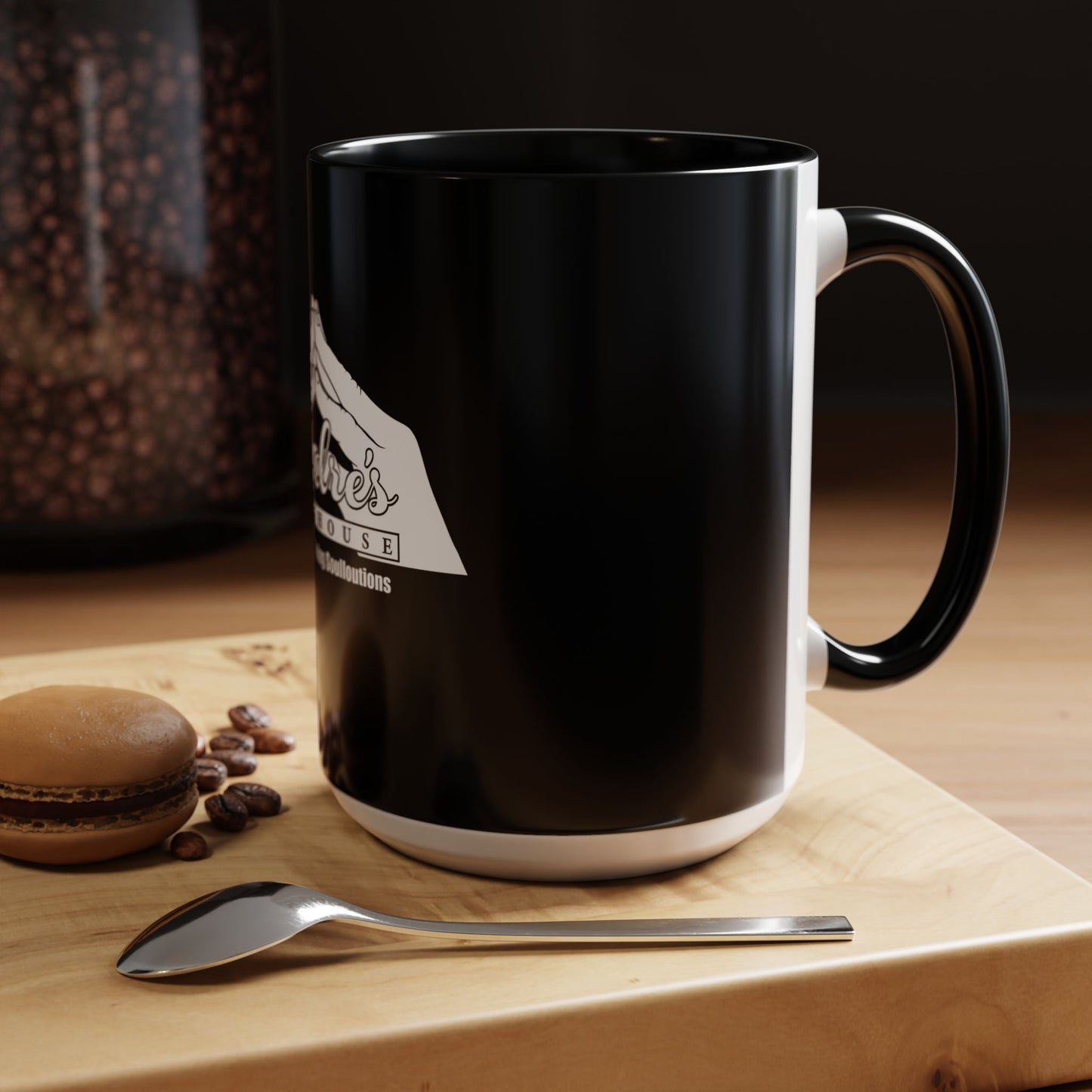 Andres Steakhouse Logo Coffee Mug - Black Accent 11/15oz