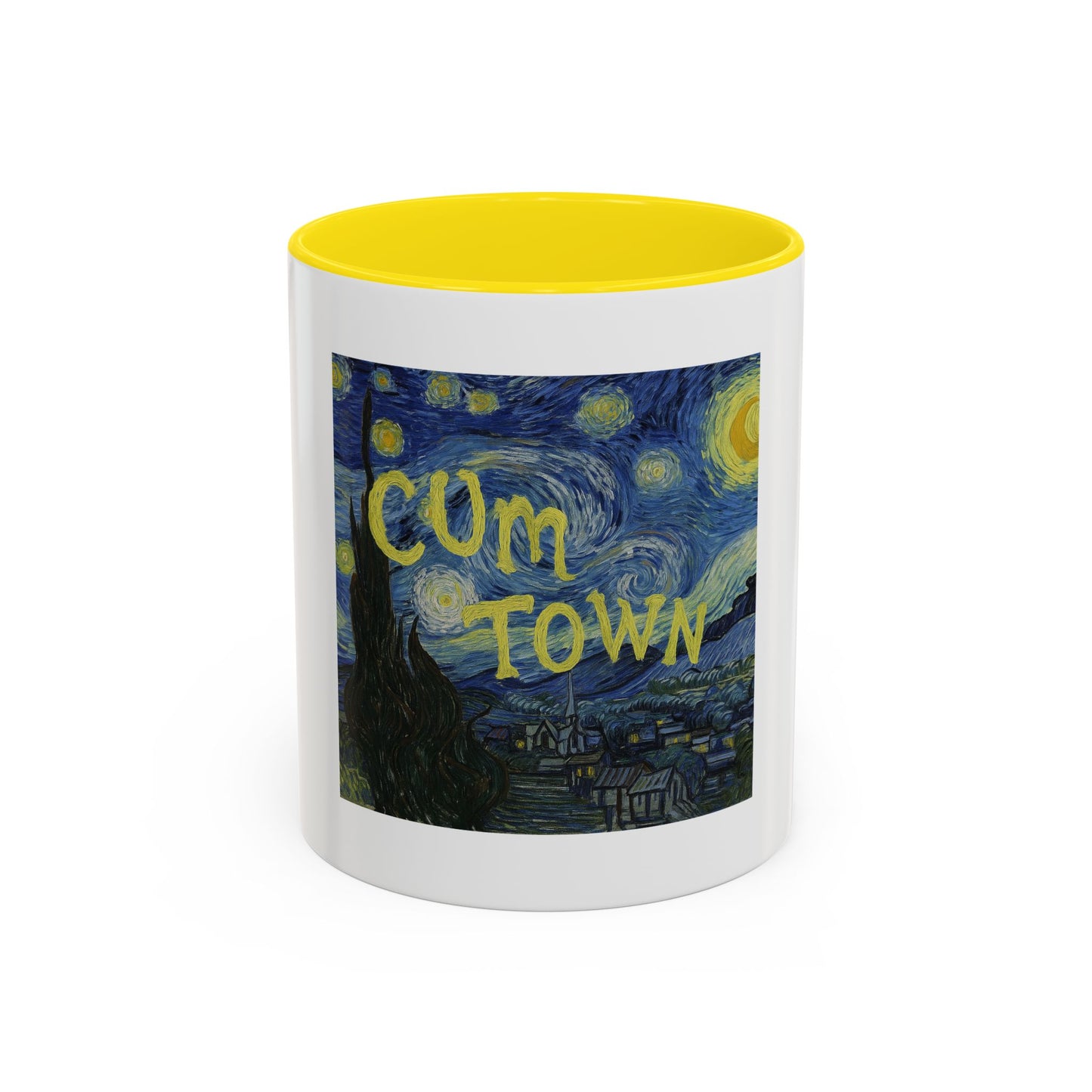 Starry Night "Cum Town" Accent Coffee Mug — Funny Podcast Fan Gift