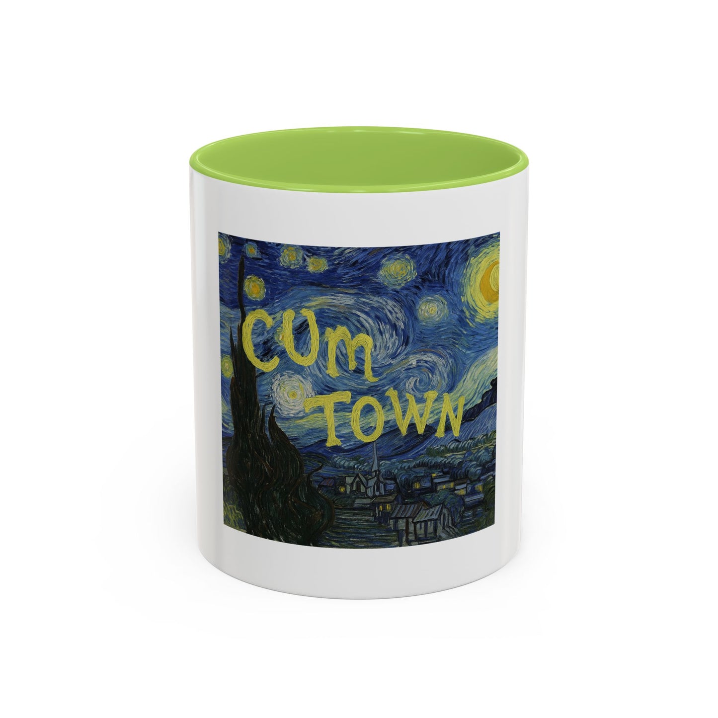 Starry Night "Cum Town" Accent Coffee Mug — Funny Podcast Fan Gift
