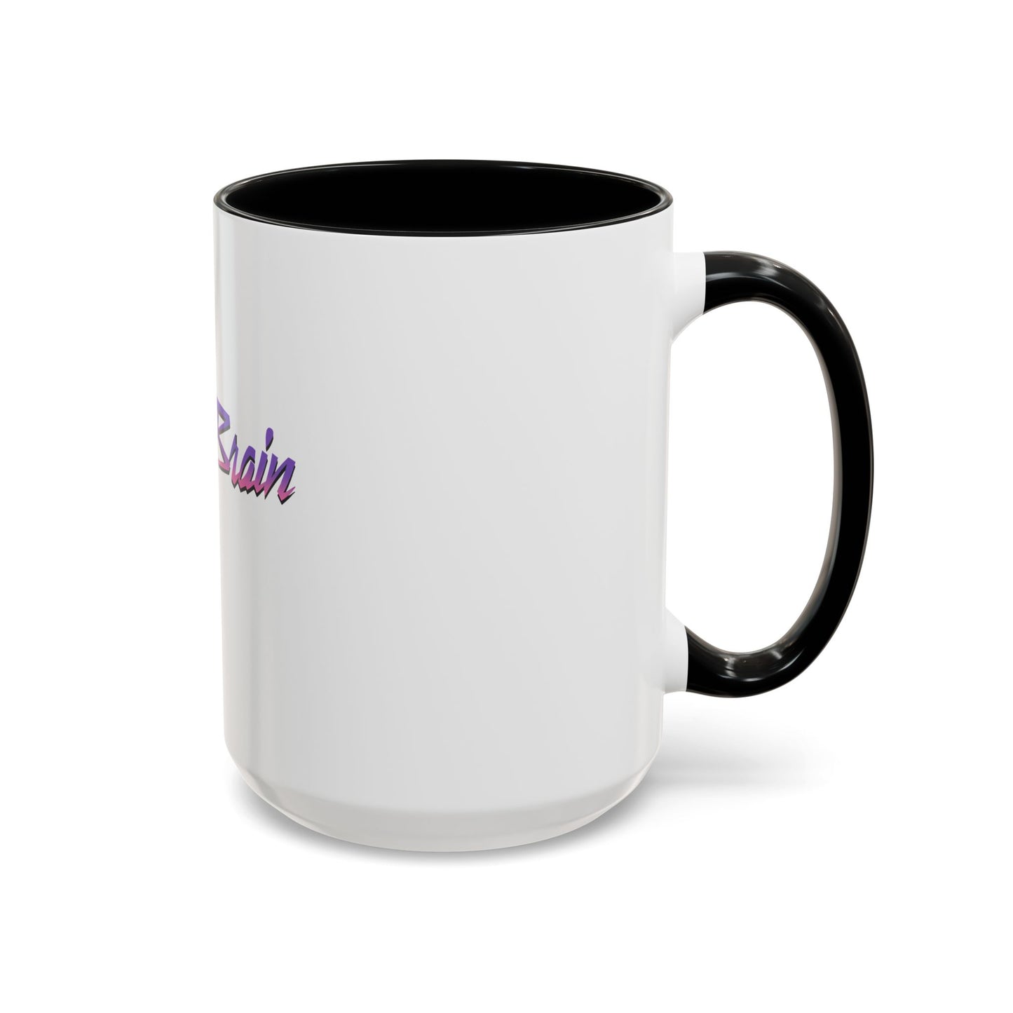 Accent Coffee Mug — Retro 'Simple Brain' Neon Script Coffee Mug