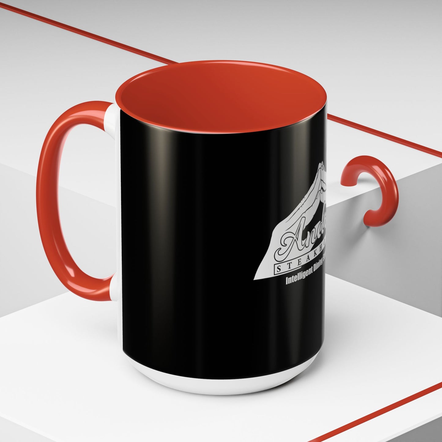 Andres Steakhouse Logo Coffee Mug - Black Accent 11/15oz