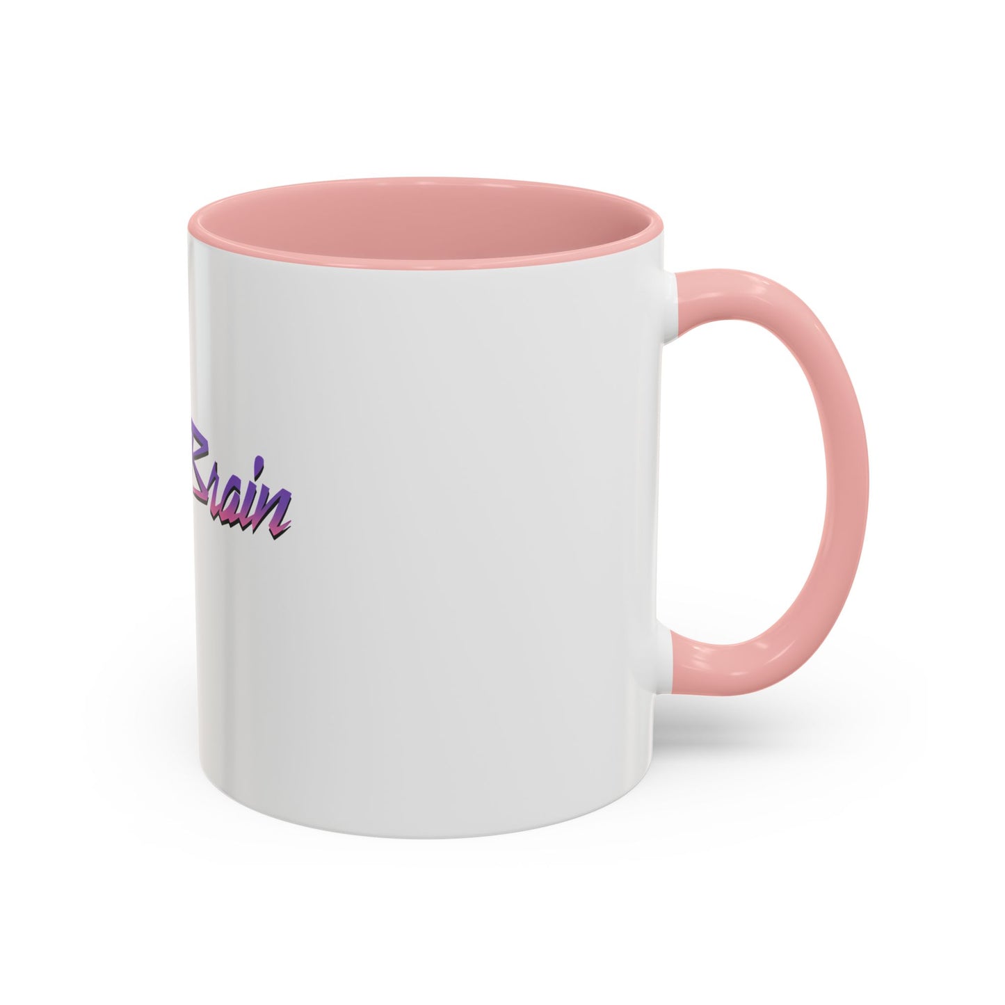 Accent Coffee Mug — Retro 'Simple Brain' Neon Script Coffee Mug