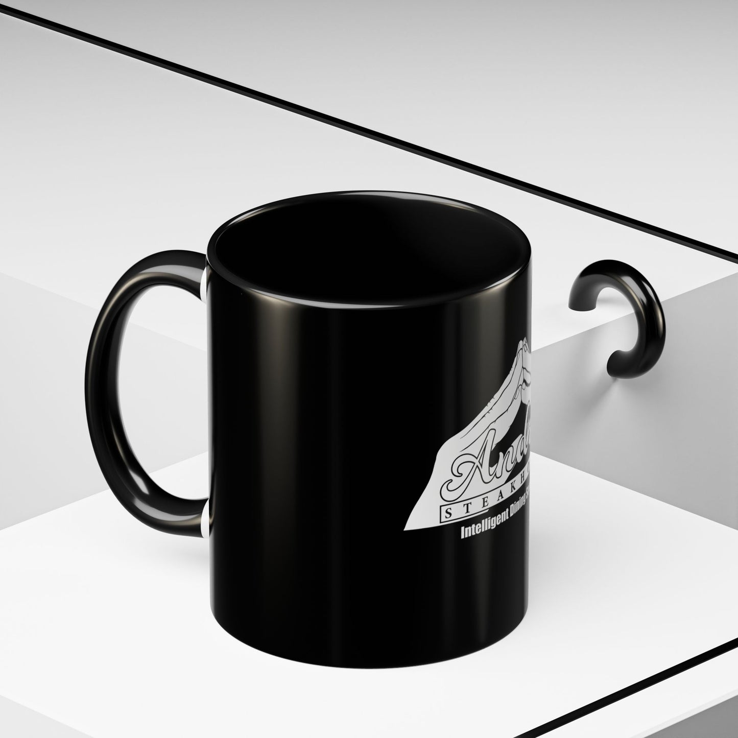 Andres Steakhouse Logo Coffee Mug - Black Accent 11/15oz