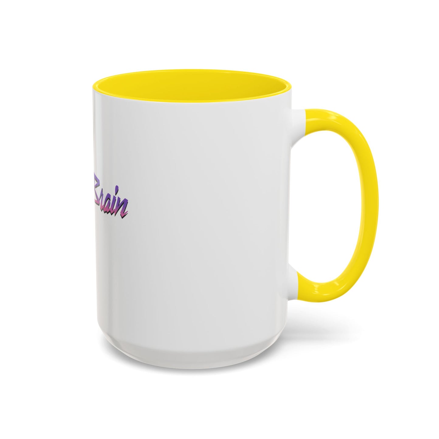 Accent Coffee Mug — Retro 'Simple Brain' Neon Script Coffee Mug