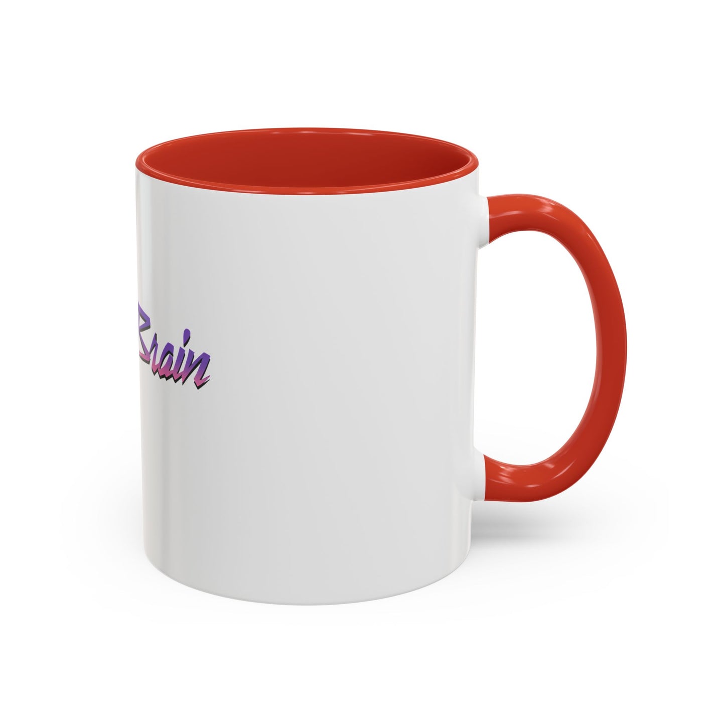 Accent Coffee Mug — Retro 'Simple Brain' Neon Script Coffee Mug