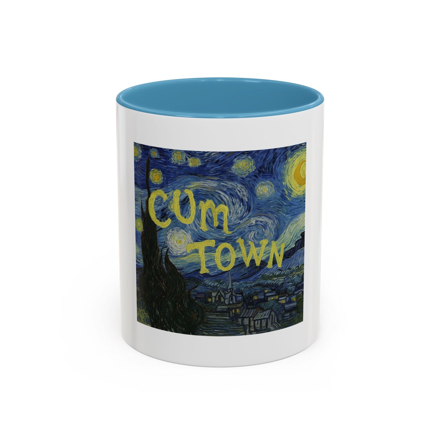 Starry Night "Cum Town" Accent Coffee Mug — Funny Podcast Fan Gift
