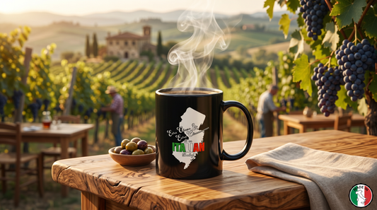 Italian Flag Accent Coffee Mug — 'ITA AN' Minimalist Espresso Gift