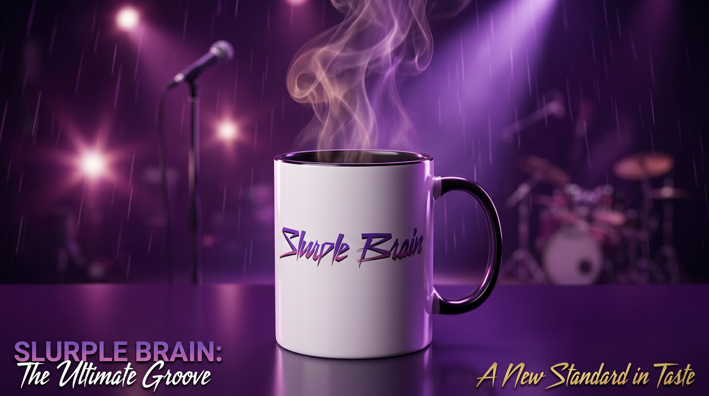Accent Coffee Mug — Retro 'Simple Brain' Neon Script Coffee Mug