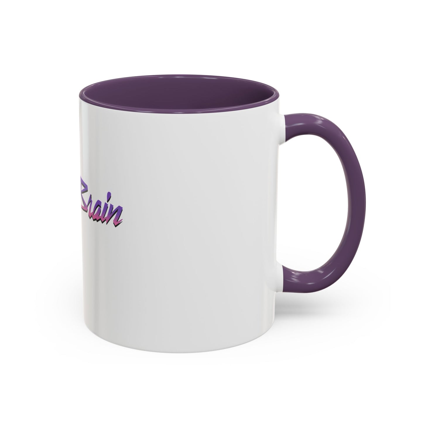 Accent Coffee Mug — Retro 'Simple Brain' Neon Script Coffee Mug