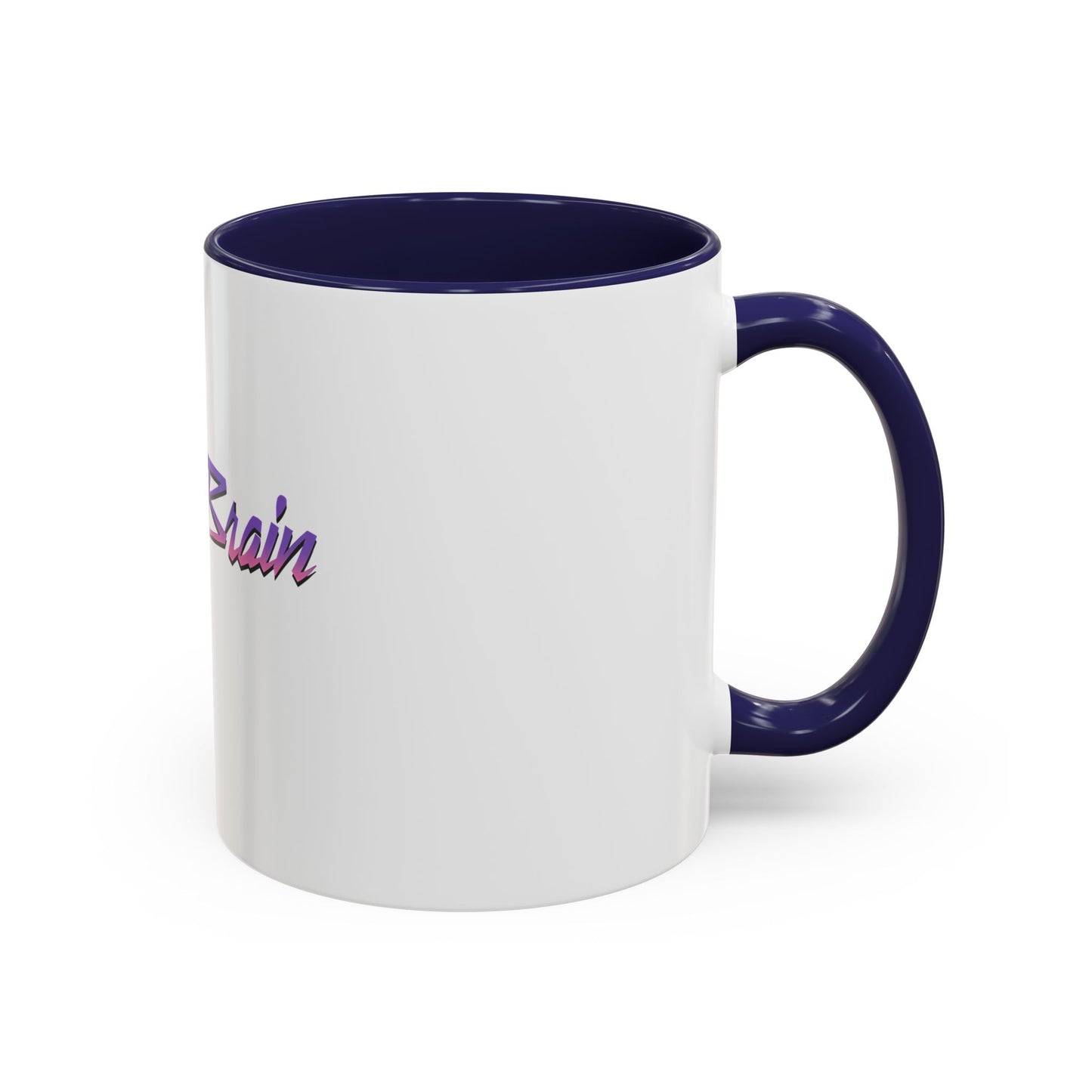 Accent Coffee Mug — Retro 'Simple Brain' Neon Script Coffee Mug