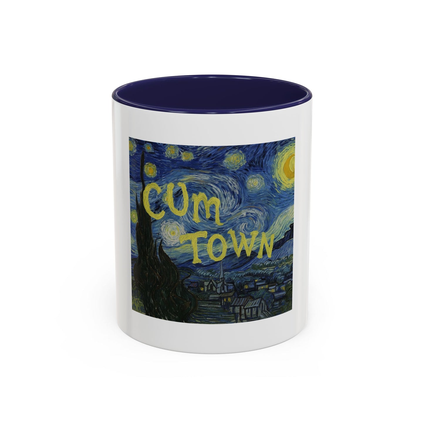 Starry Night "Cum Town" Accent Coffee Mug — Funny Podcast Fan Gift