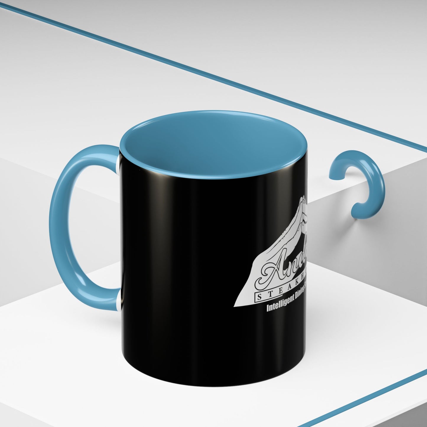 Andres Steakhouse Logo Coffee Mug - Black Accent 11/15oz