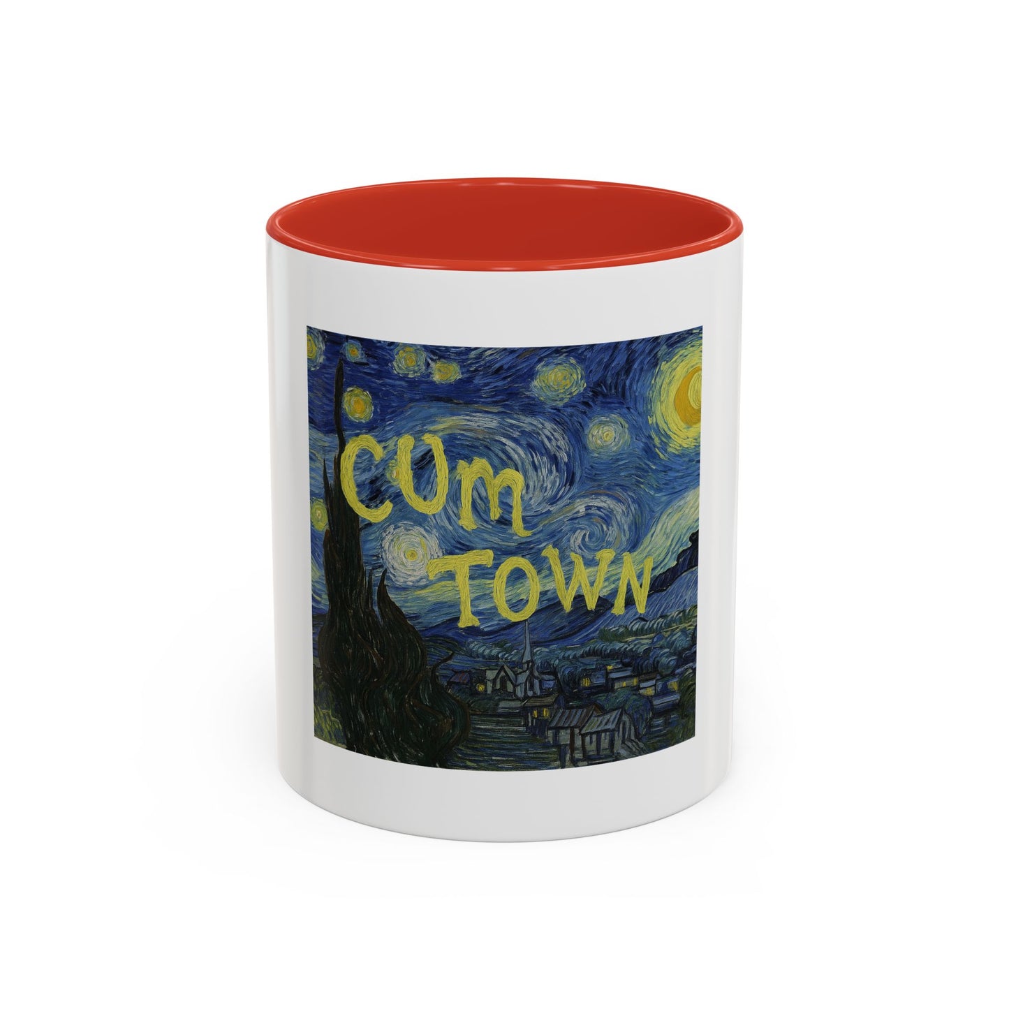 Starry Night "Cum Town" Accent Coffee Mug — Funny Podcast Fan Gift