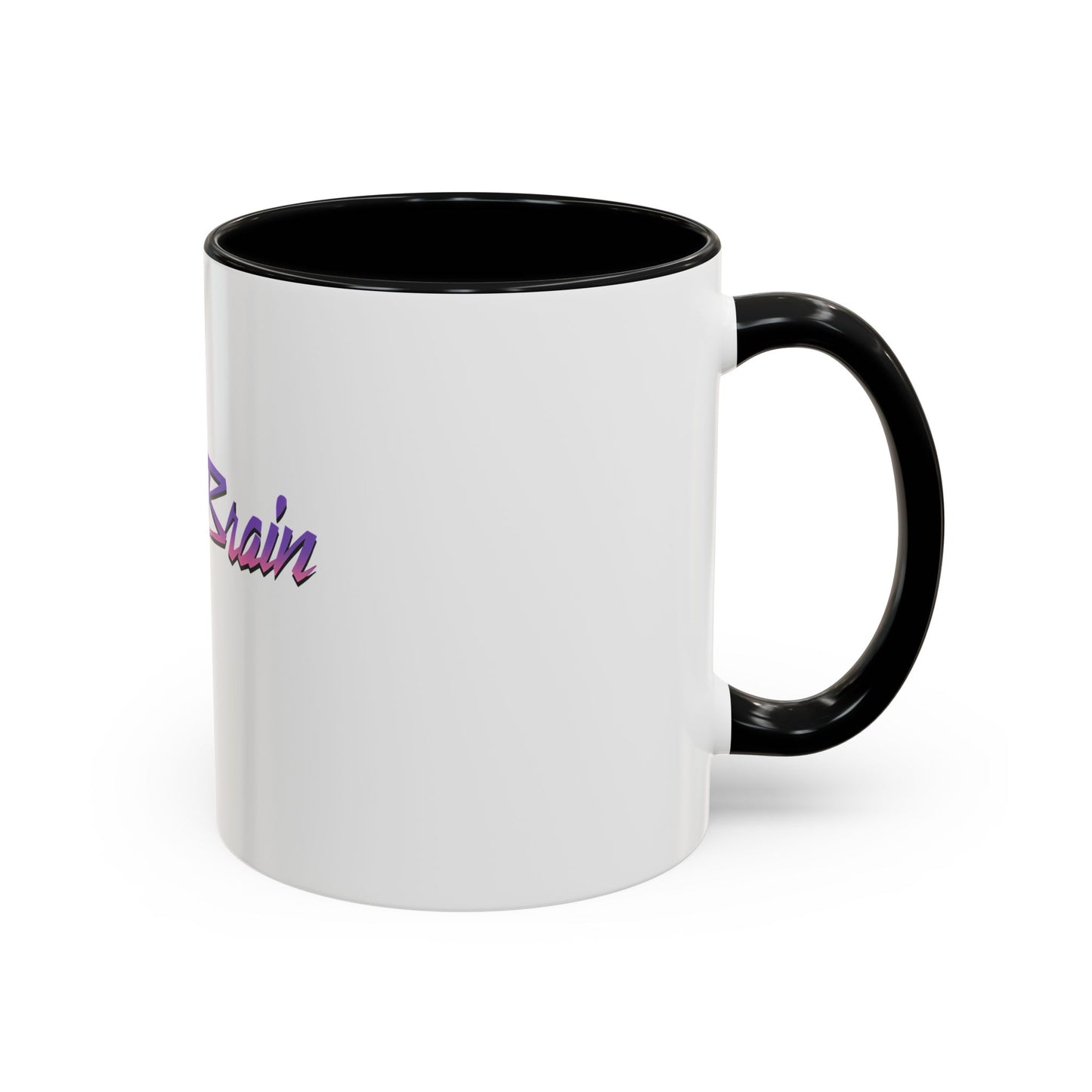 Accent Coffee Mug — Retro 'Simple Brain' Neon Script Coffee Mug