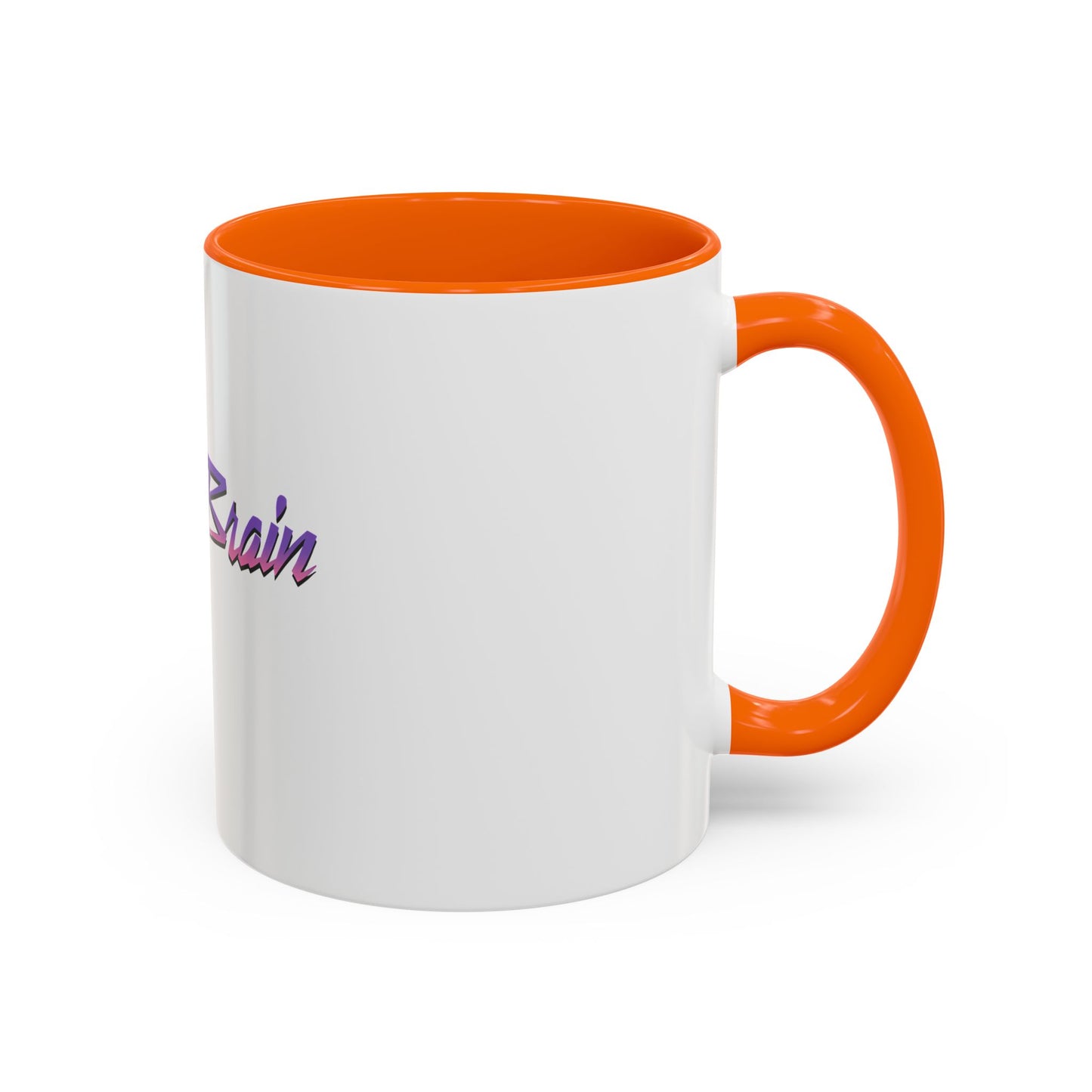 Accent Coffee Mug — Retro 'Simple Brain' Neon Script Coffee Mug
