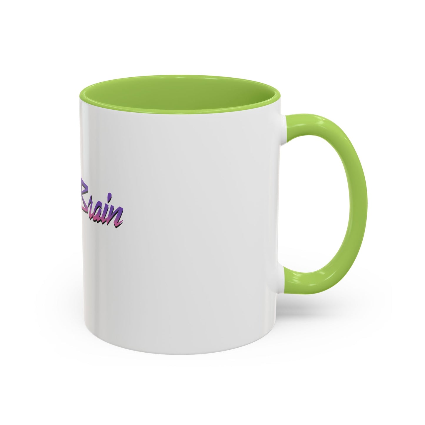 Accent Coffee Mug — Retro 'Simple Brain' Neon Script Coffee Mug