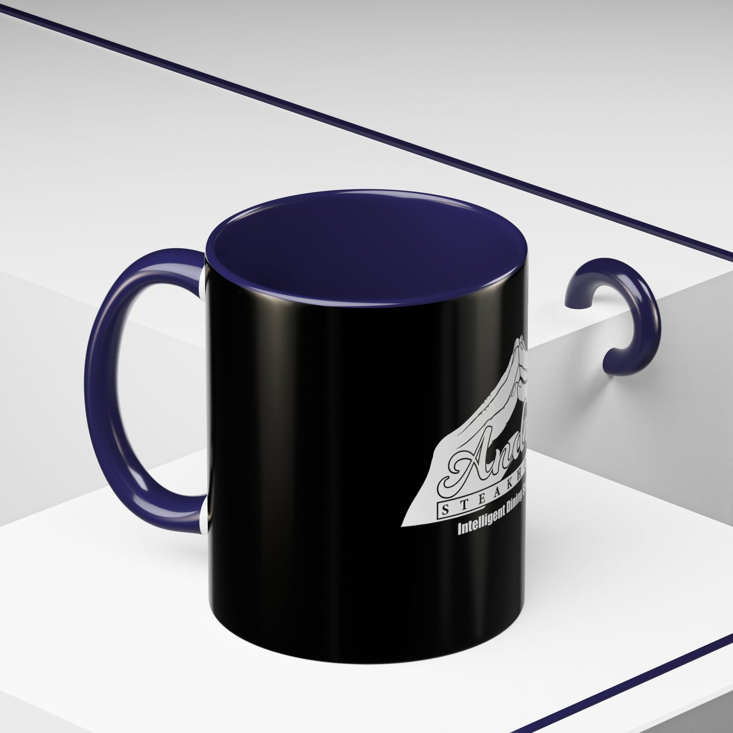 Andres Steakhouse Logo Coffee Mug - Black Accent 11/15oz