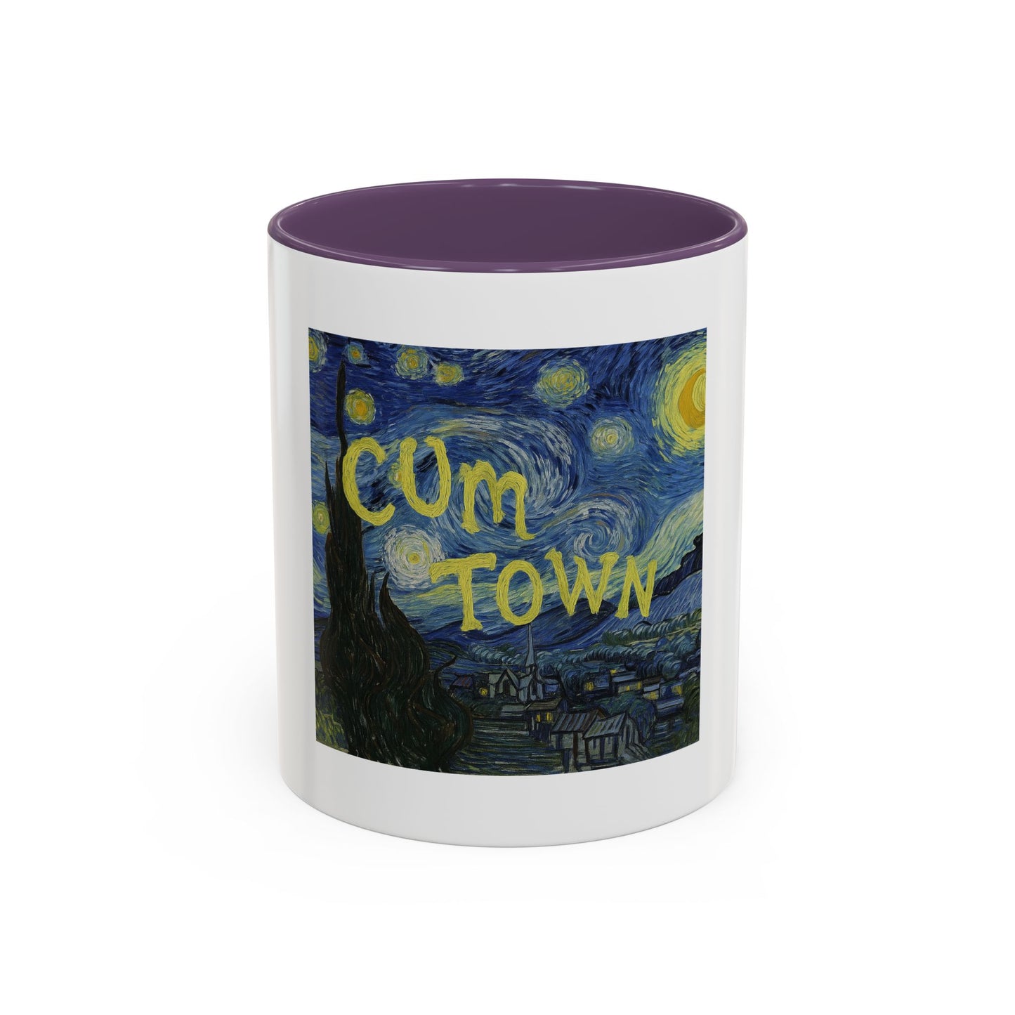 Starry Night "Cum Town" Accent Coffee Mug — Funny Podcast Fan Gift