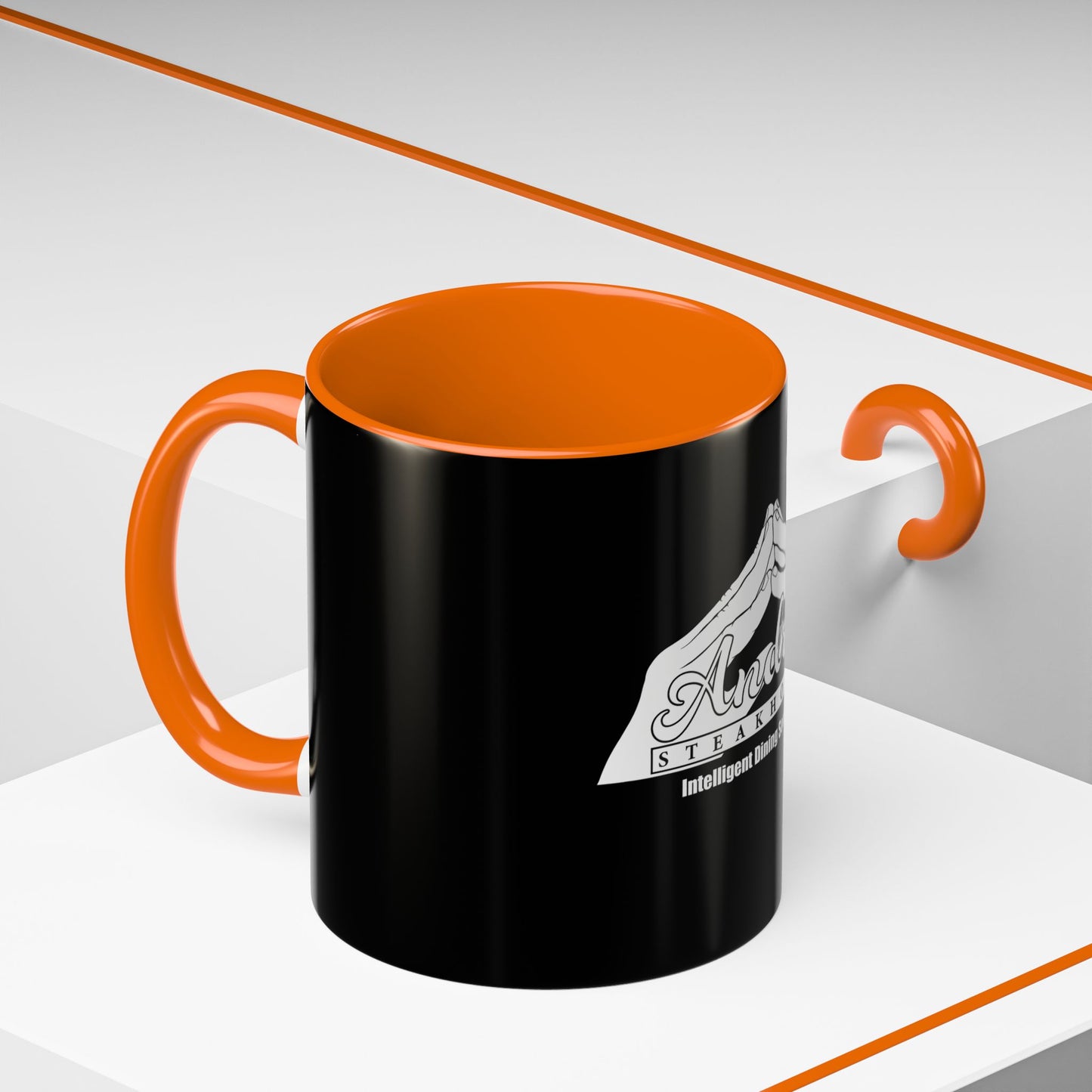 Andres Steakhouse Logo Coffee Mug - Black Accent 11/15oz
