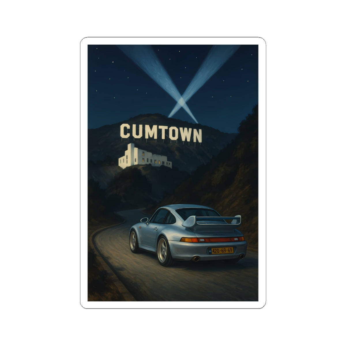 Cum Town Hollywood Sticker