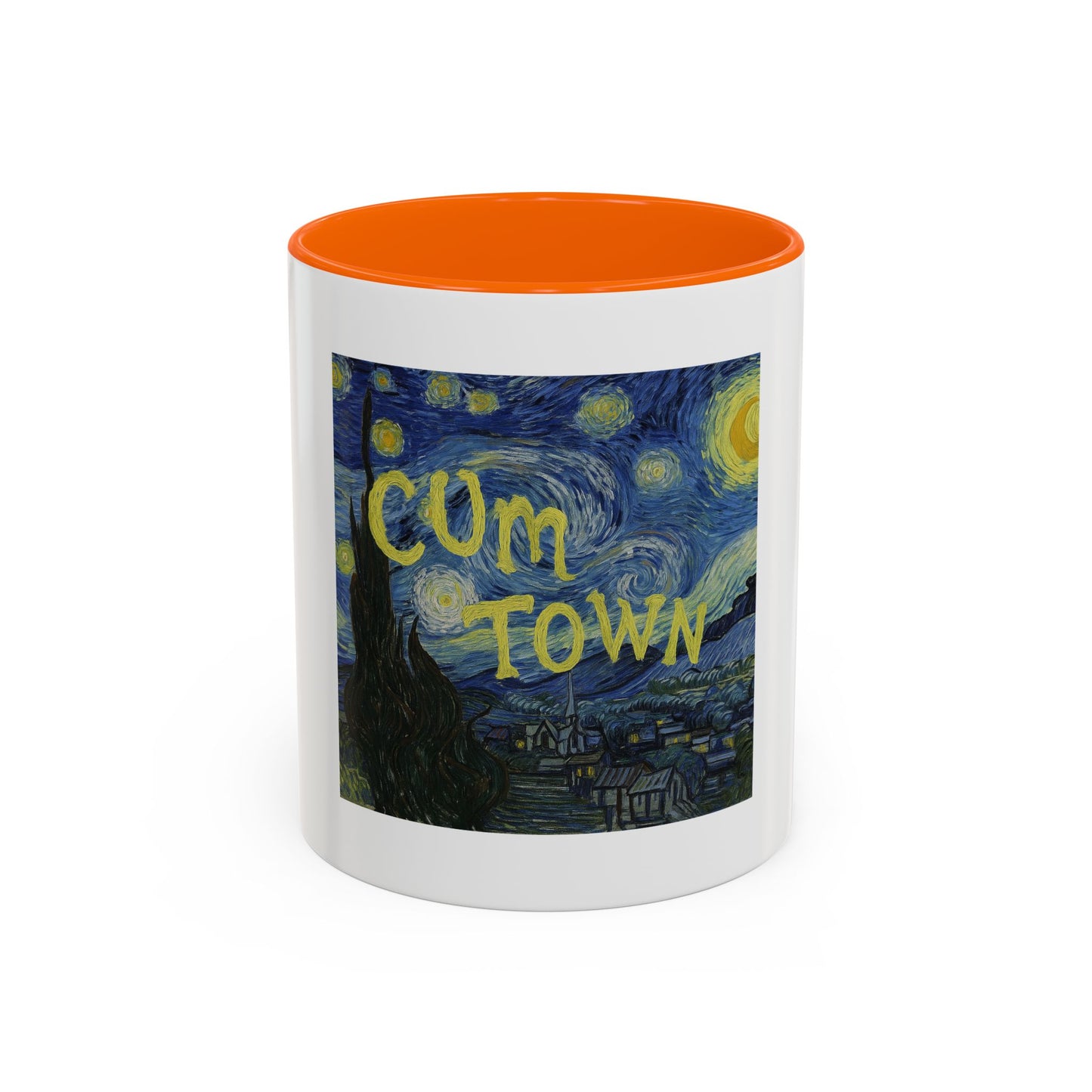 Starry Night "Cum Town" Accent Coffee Mug — Funny Podcast Fan Gift