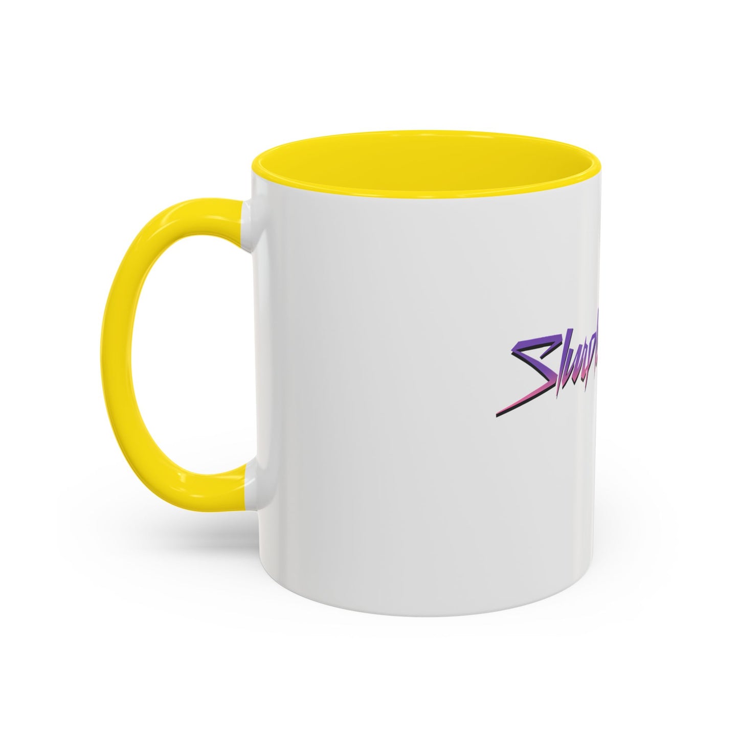 Accent Coffee Mug — Retro 'Simple Brain' Neon Script Coffee Mug