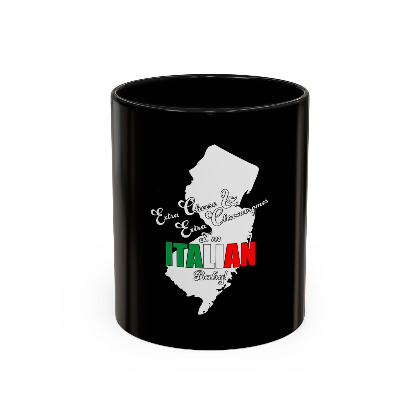 Italian Flag Accent Coffee Mug — 'ITA AN' Minimalist Espresso Gift