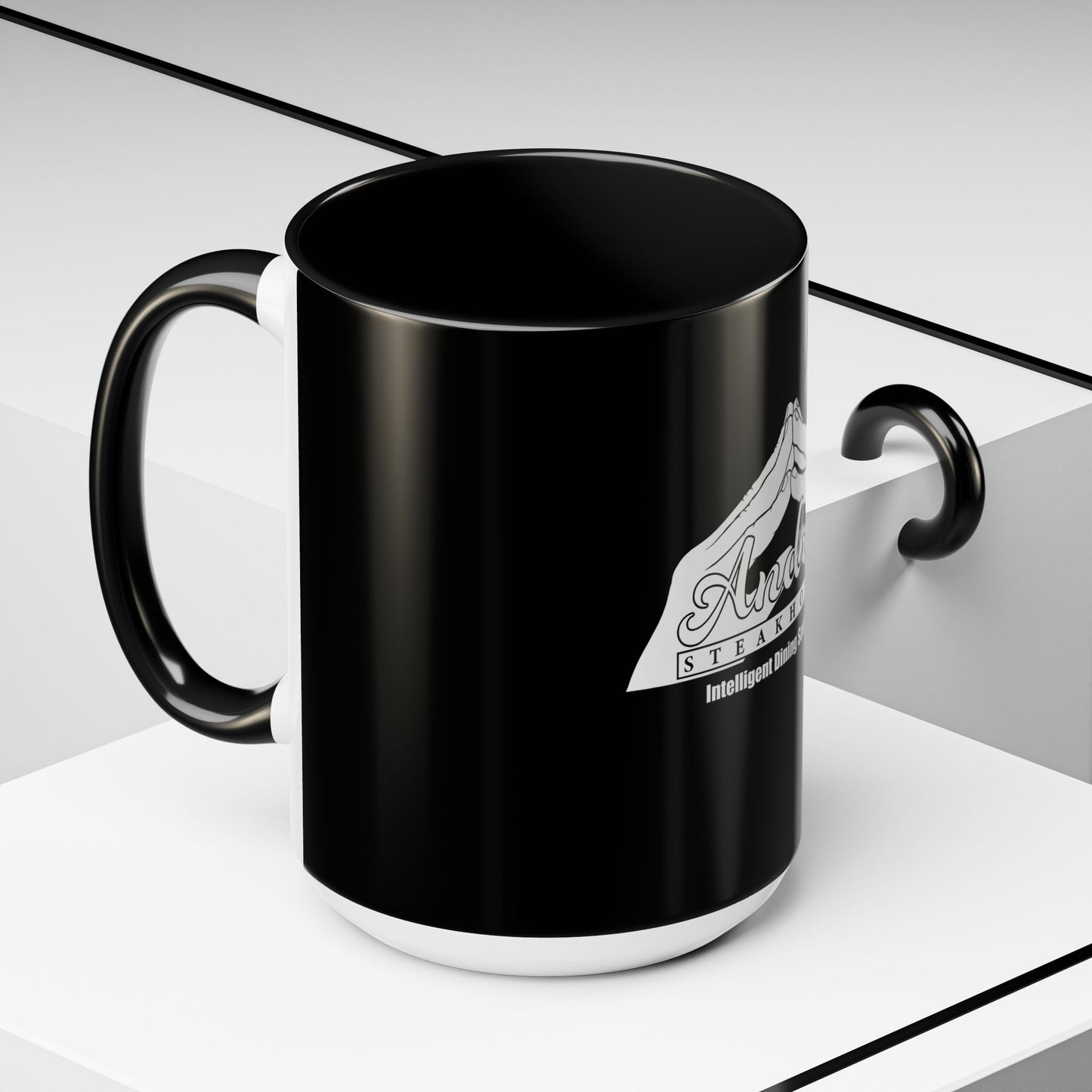 Andres Steakhouse Logo Coffee Mug - Black Accent 11/15oz