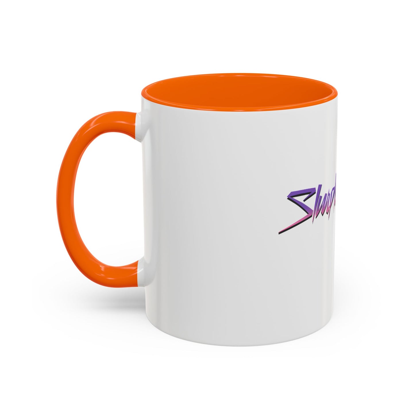 Accent Coffee Mug — Retro 'Simple Brain' Neon Script Coffee Mug