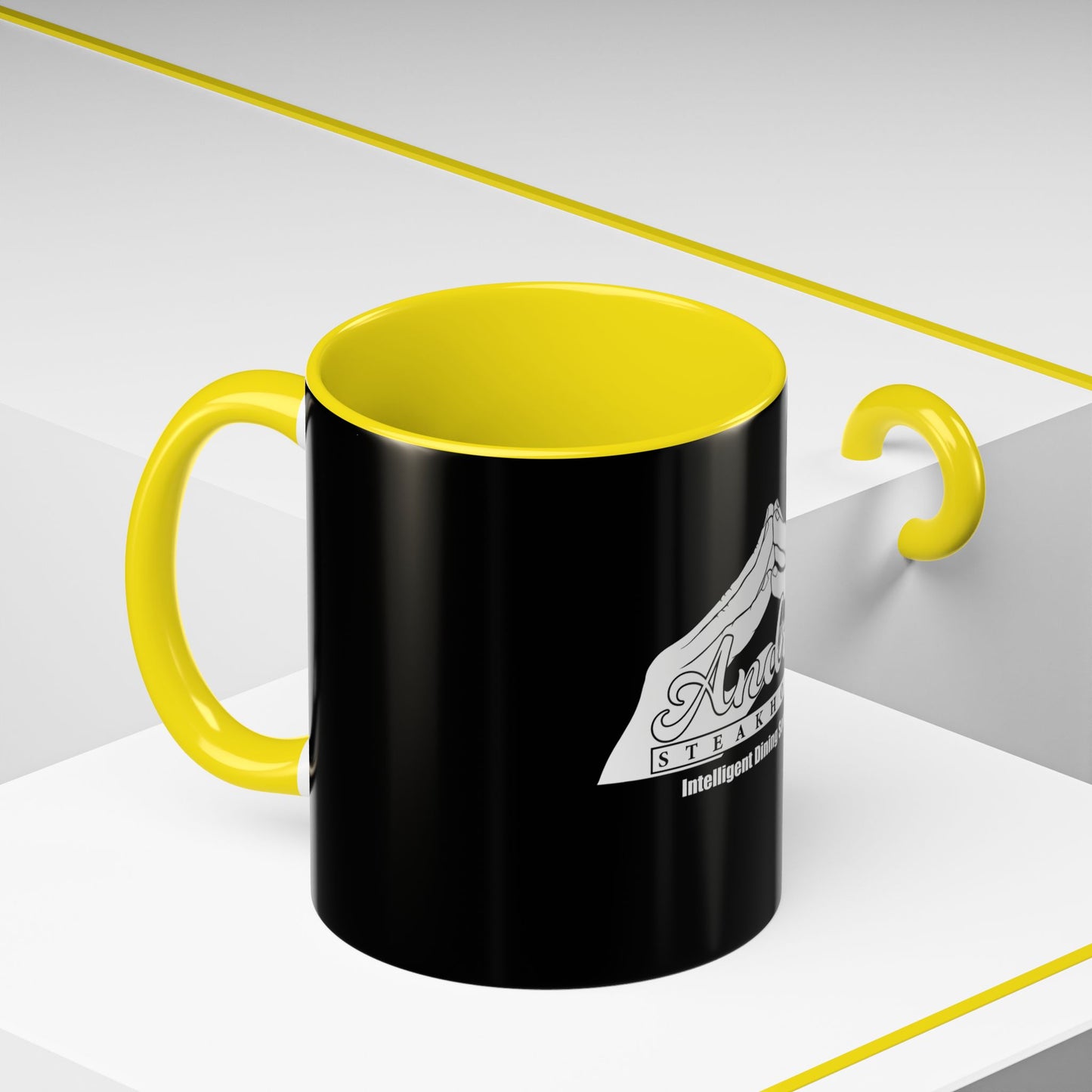 Andres Steakhouse Logo Coffee Mug - Black Accent 11/15oz