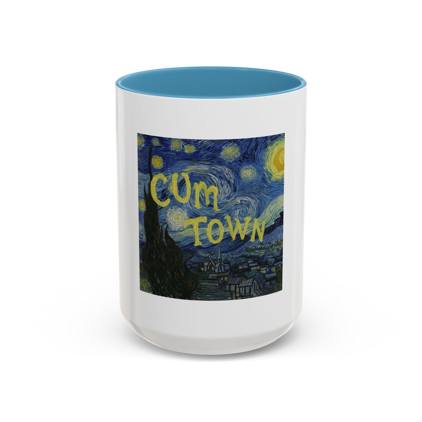 Starry Night "Cum Town" Accent Coffee Mug — Funny Podcast Fan Gift