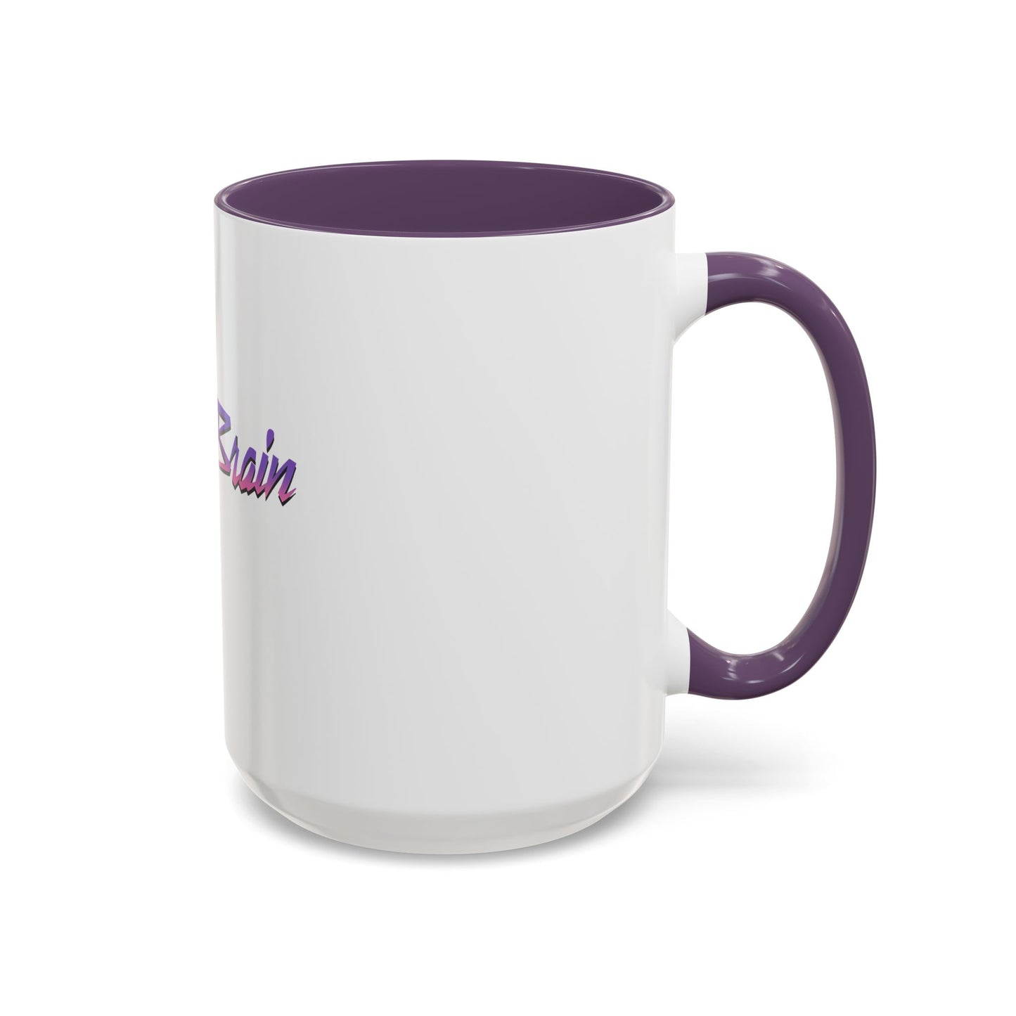 Accent Coffee Mug — Retro 'Simple Brain' Neon Script Coffee Mug