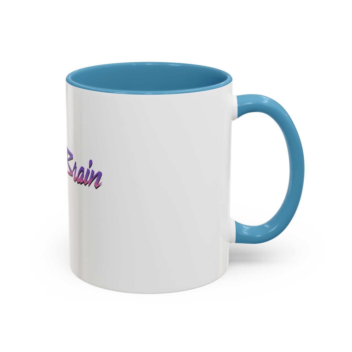 Accent Coffee Mug — Retro 'Simple Brain' Neon Script Coffee Mug