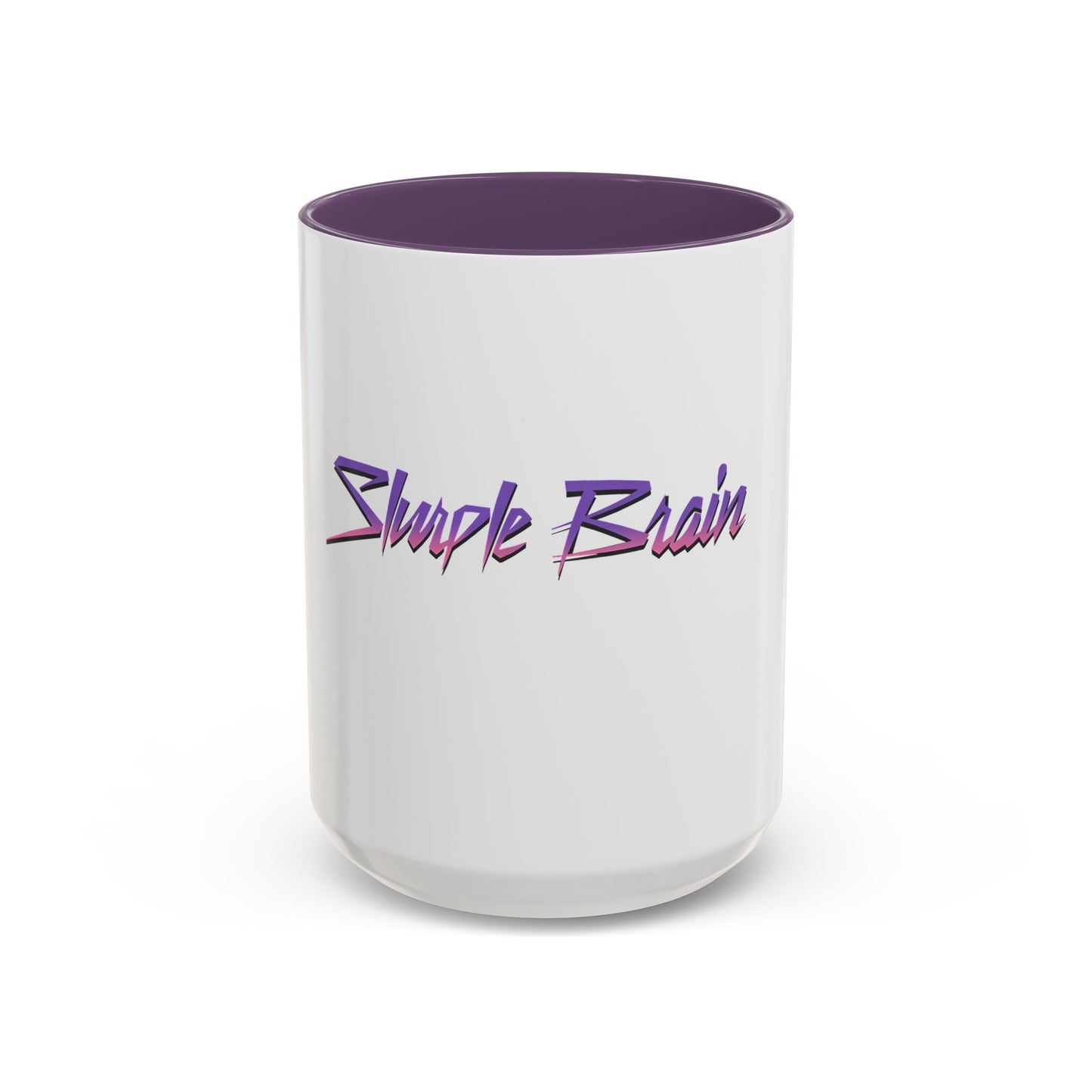 Accent Coffee Mug — Retro 'Simple Brain' Neon Script Coffee Mug